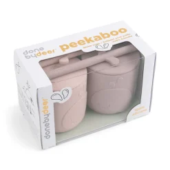 Peekaboo gobelet et paille lot de 2 - Wally - Rose