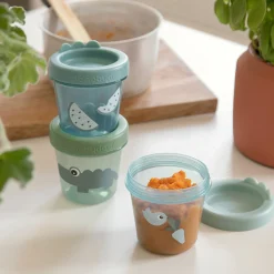 Pot de conservation lot de 3 - Croco - Vert