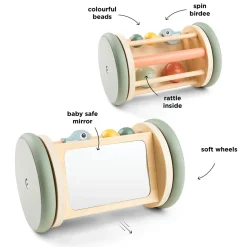 Rouleau d'éveil avec miroir - Birdee - Multicolore