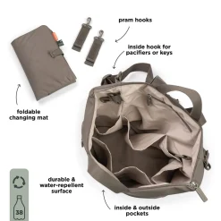 Sac à dos à langer - taupe