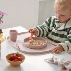 Set de table bord relevé silicone - Elphee - Rose