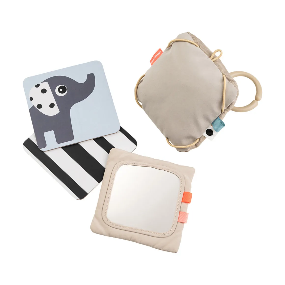 Support avec cartes de motifs contrastés - Deer friends - Sable