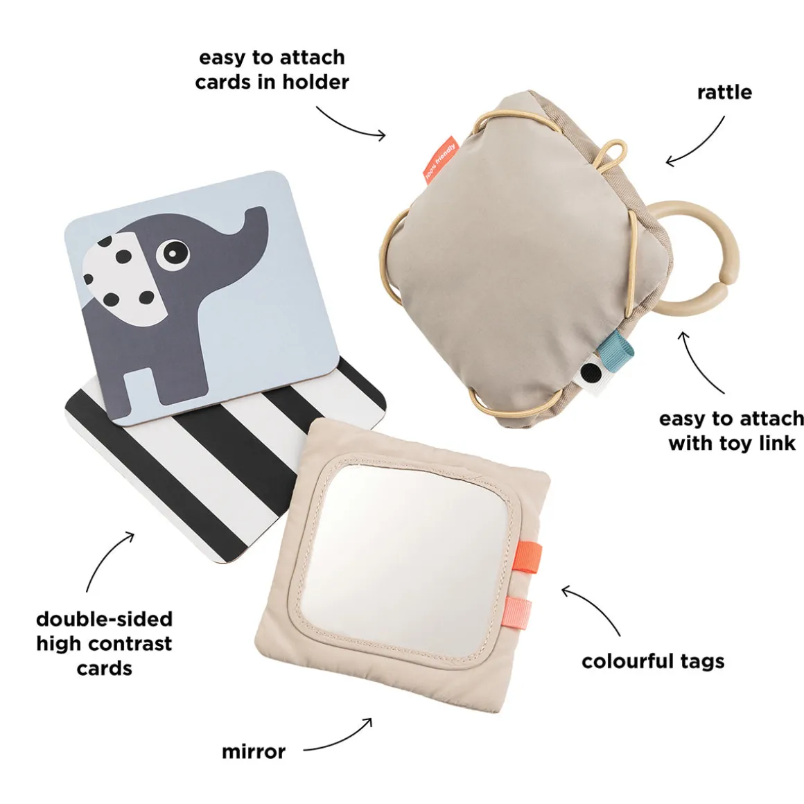 Support avec cartes de motifs contrastés - Deer friends - Sable